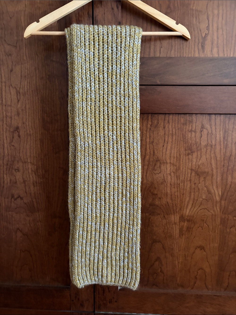 Banana Republic Ribbed Knit Scarf in Mustard and Ivory